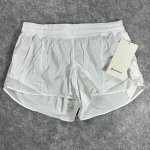 New Lululemon Size 12 Women Hotty Hot Low Rise LR Lined Short 4" White